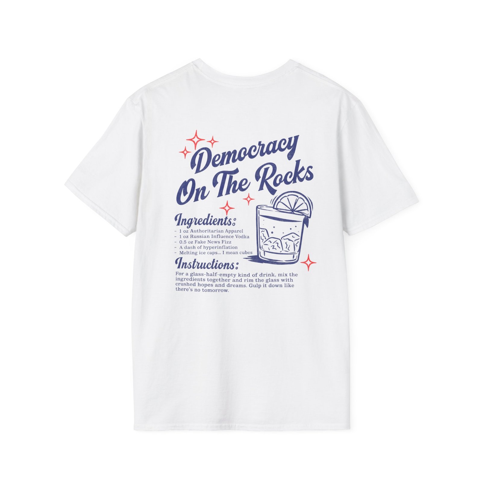 Democracy On The Rocks. Graphic Tee Black
